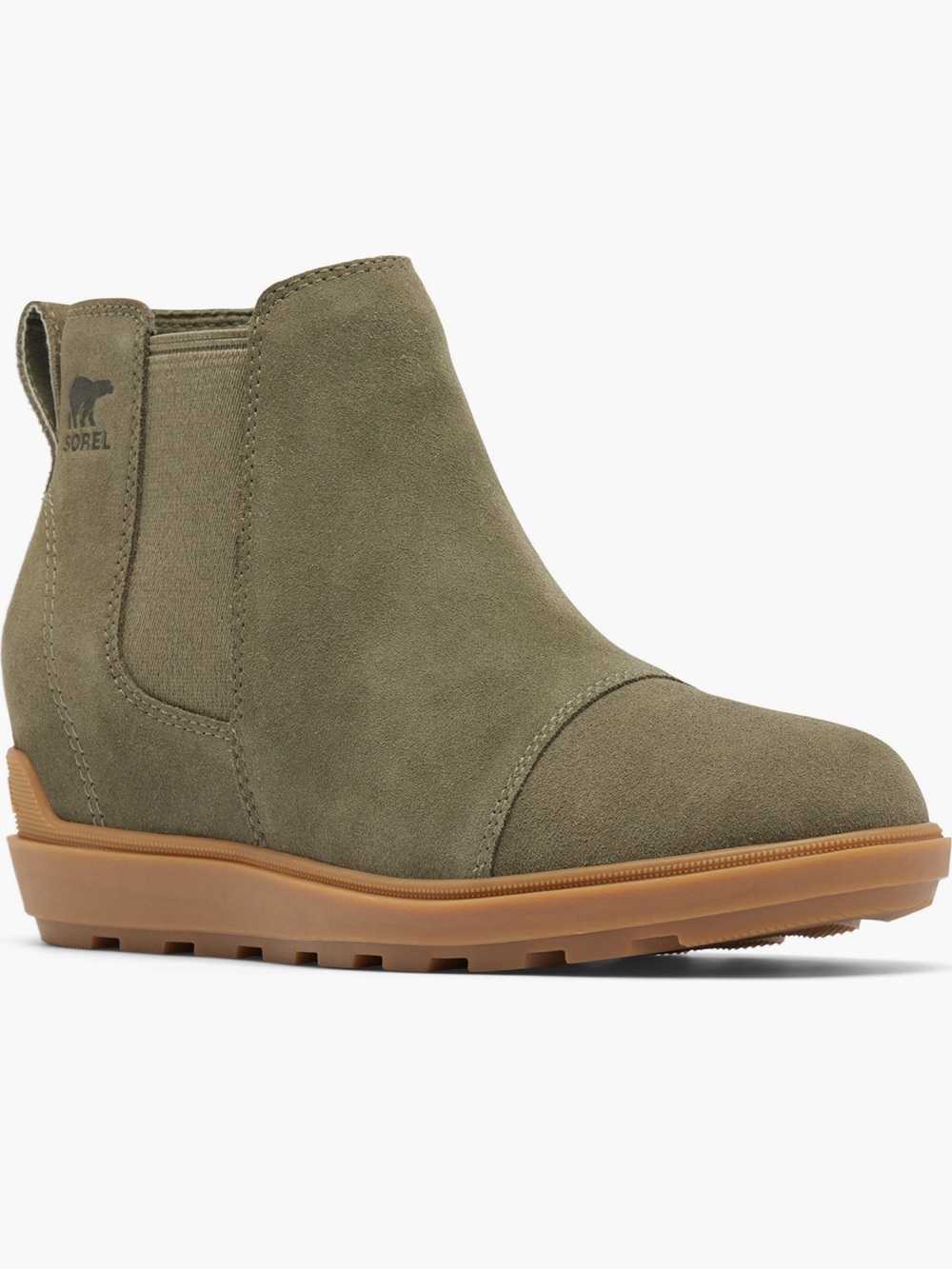 NEW Sorel Evie II Waterproof Chelsea Bootie in Stone Green / Gum 2